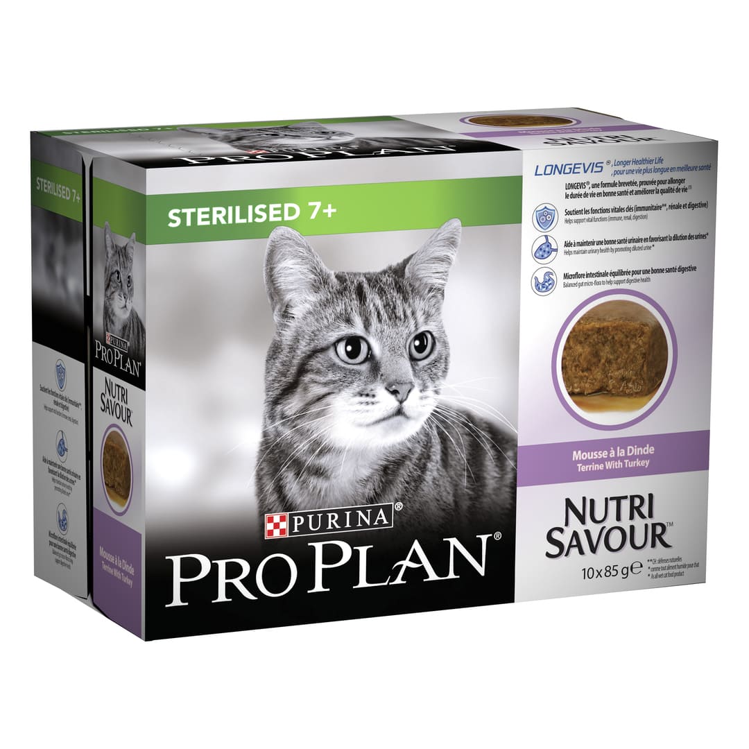 Mousse Chat Âgé Stérilisé Sterilised 7+ NutriSavour Pro Plan